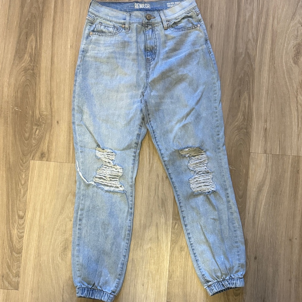 Rewash Light Blue Distressed Ankle Jeans